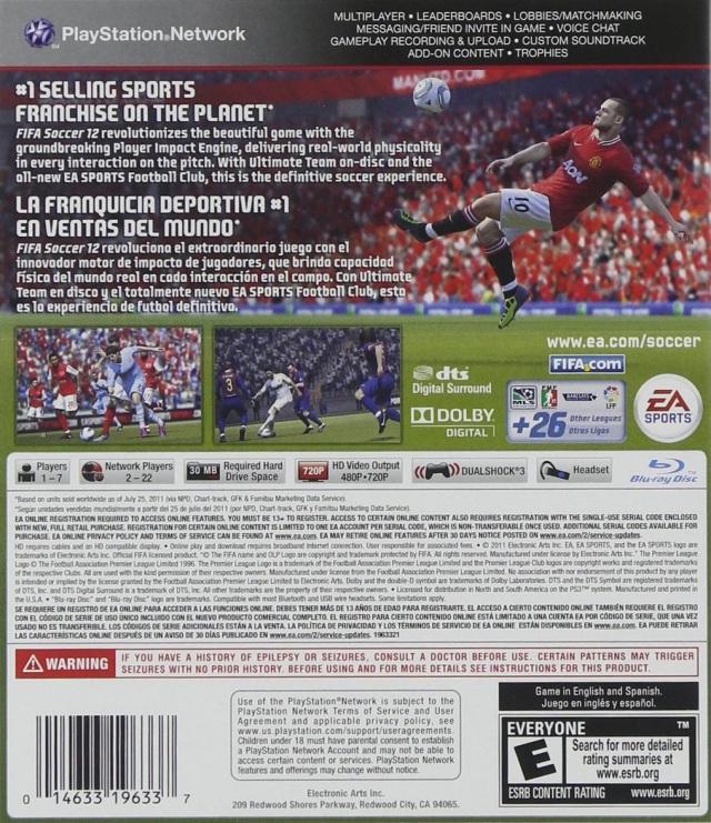FIFA Soccer 12 - PS3 Game - Used