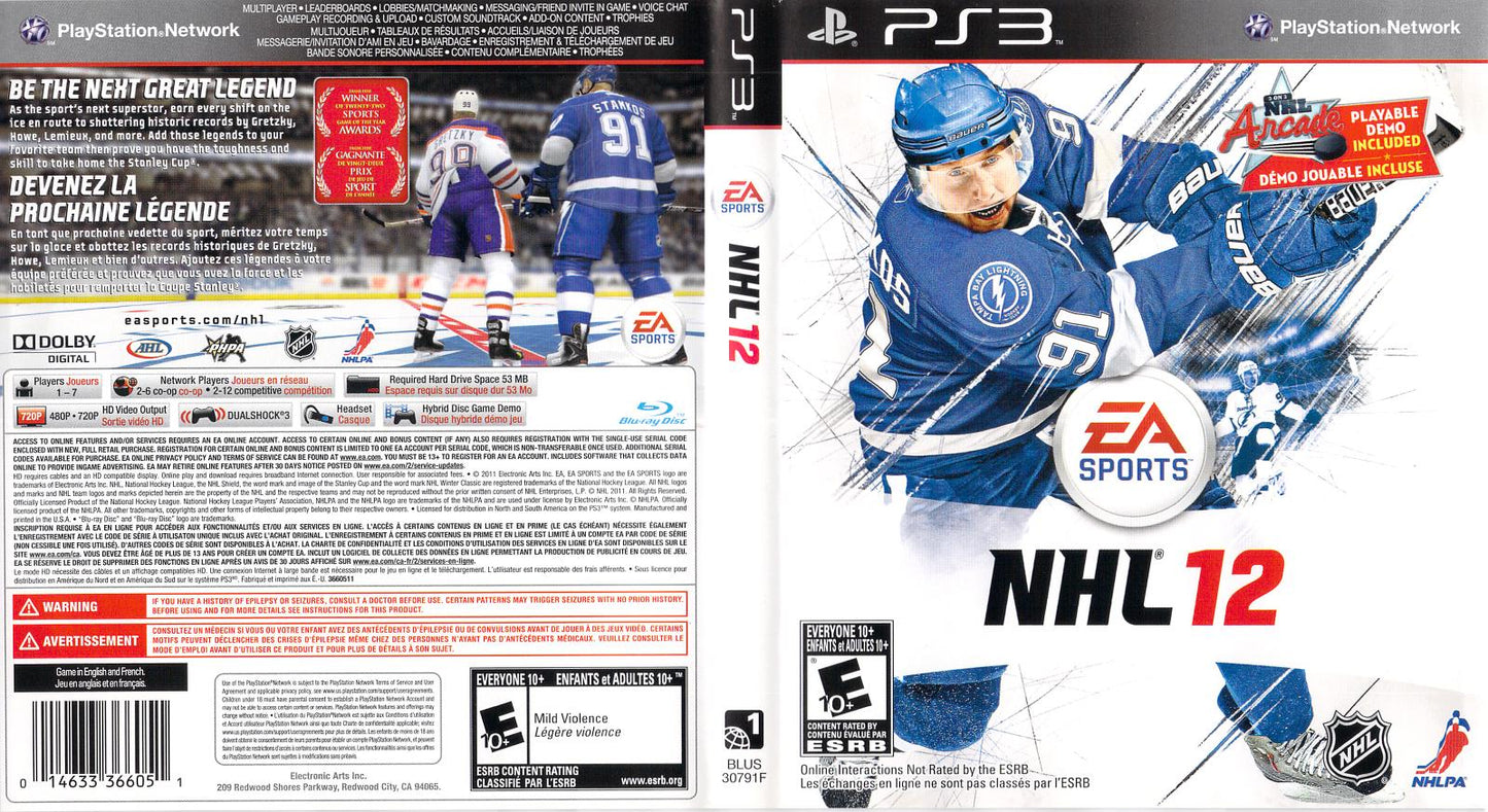 NHL 12 - PS3 Game - Used