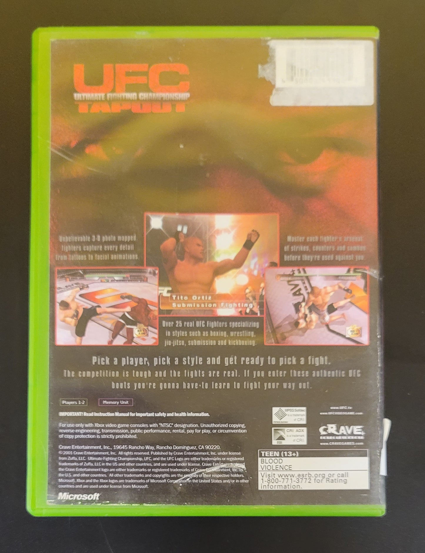 UFC: Tapout - Xbox - Used