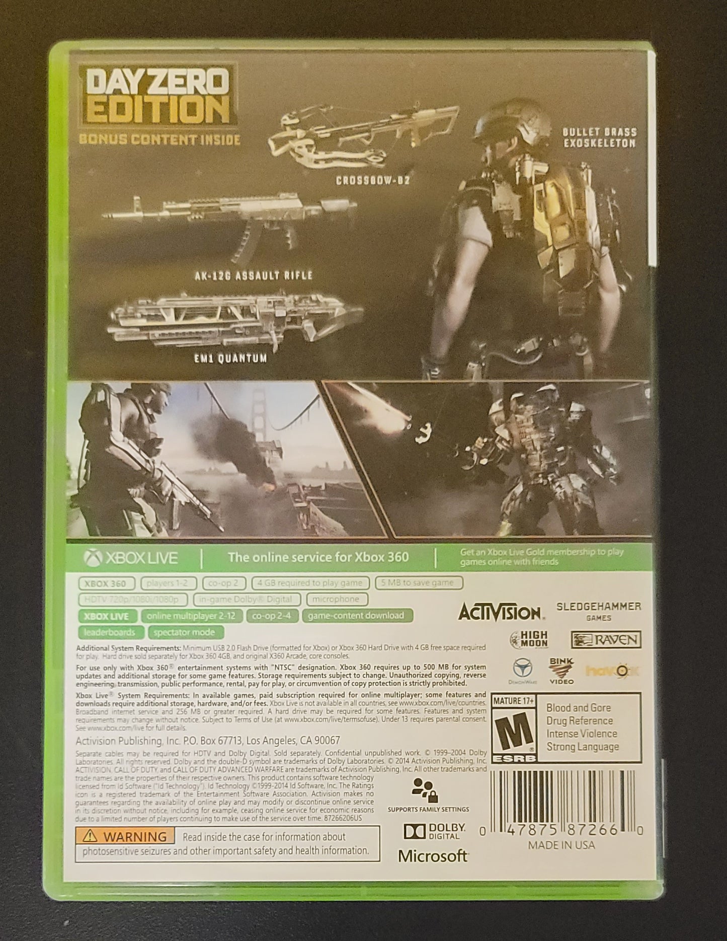 Call of Duty Advanced Warfare Day Zero Edition - Xb360 - Used