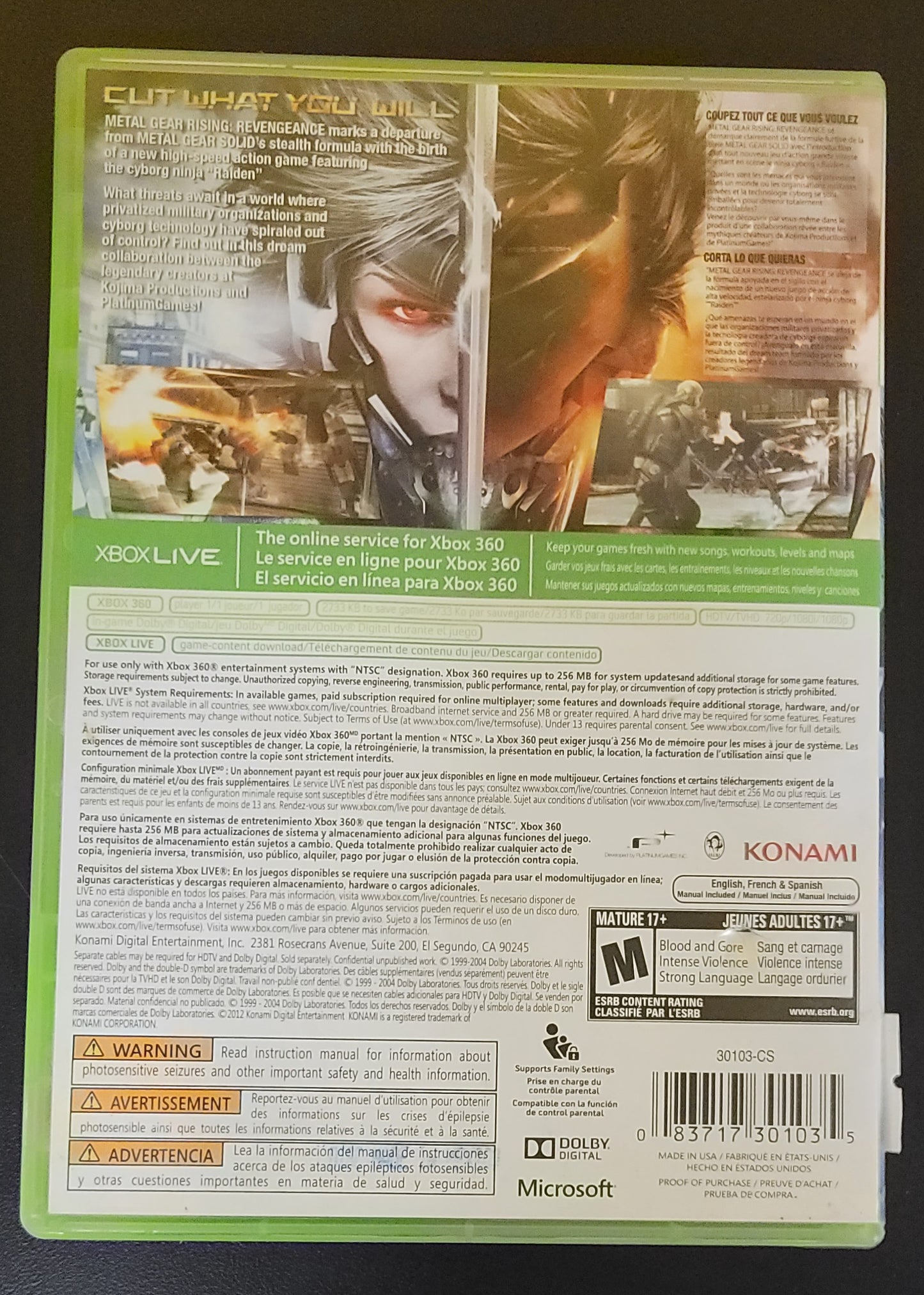 Metal Gear Rising - Xb360 - Used