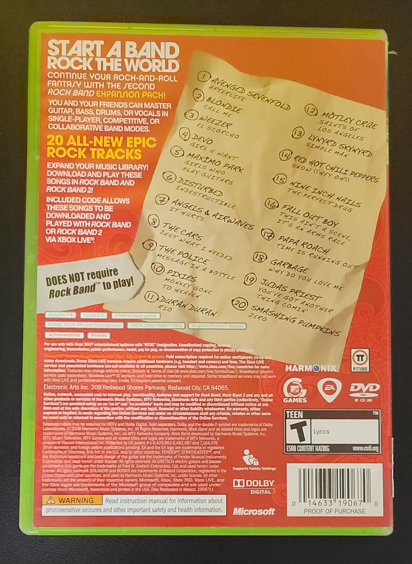 Rock Band Track Pack Volume 2 - Xb360 - Used