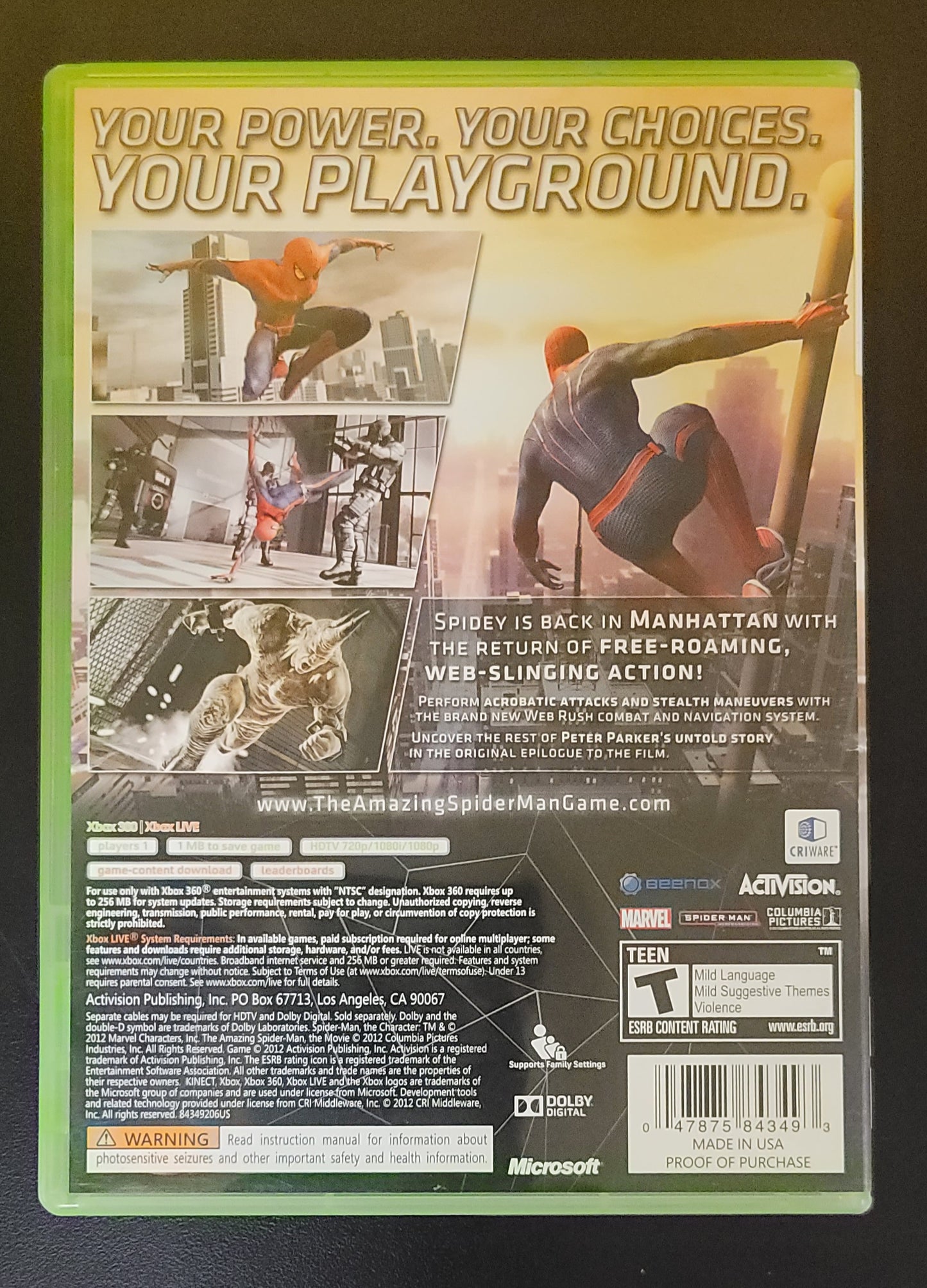 The Amazing Spiderman - Xb360 - Used