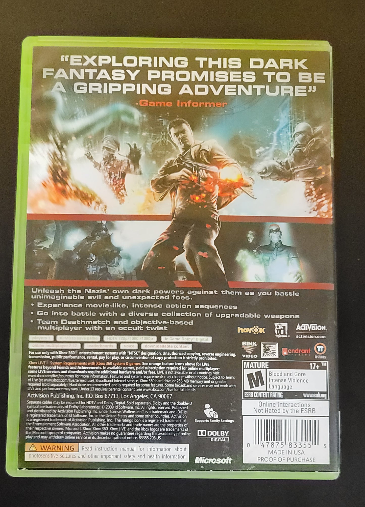 Wolfenstein - Xb360 - Used