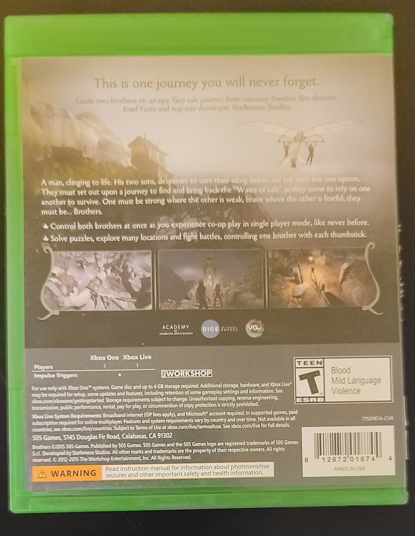 Brothers A Tale of Two Sons - Xb1 - Used