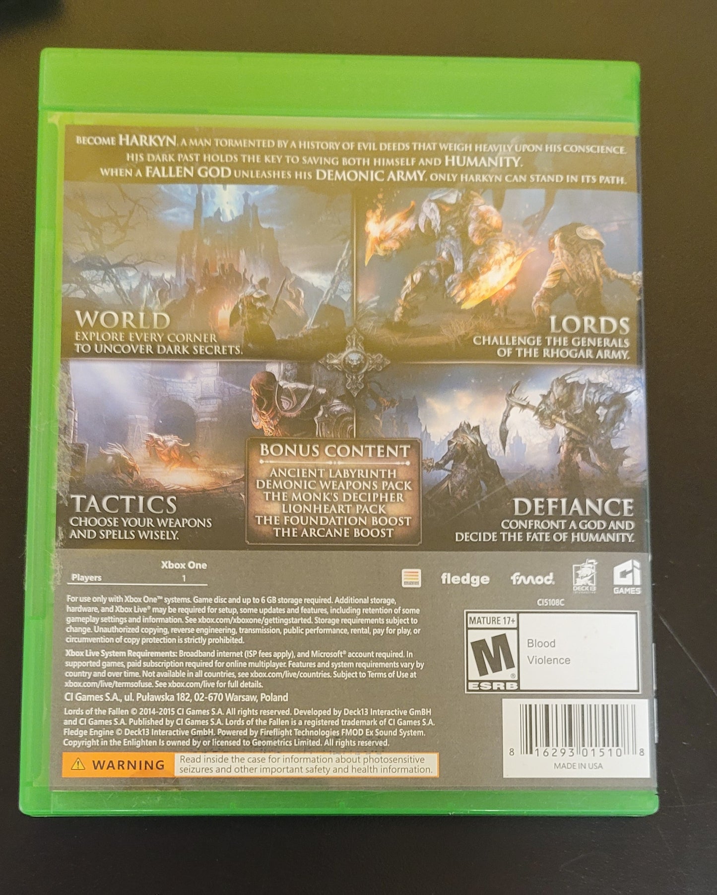 Lords of the Fallen - Xb1 - Used
