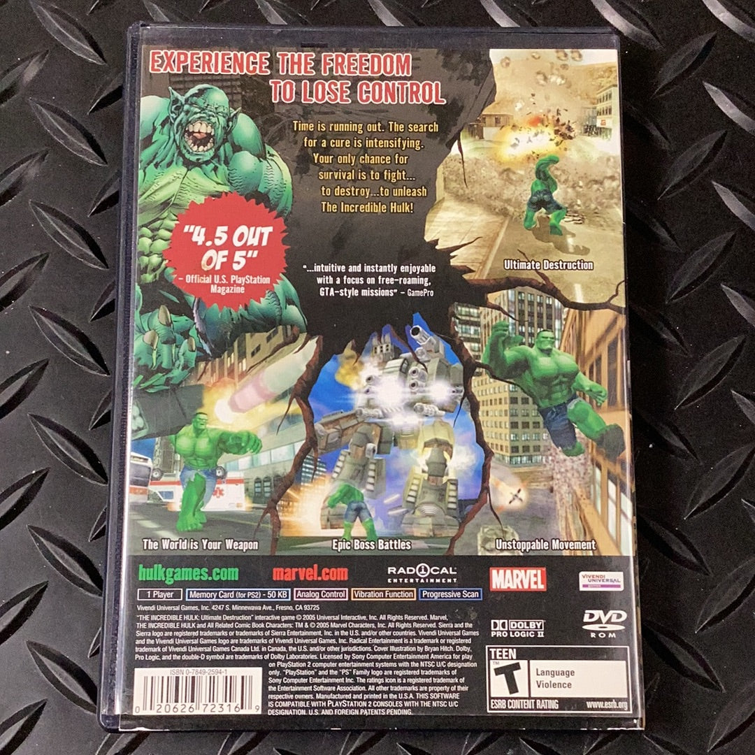 The Incredible Hulk Ultimate Destruction - PS2 Game - Used