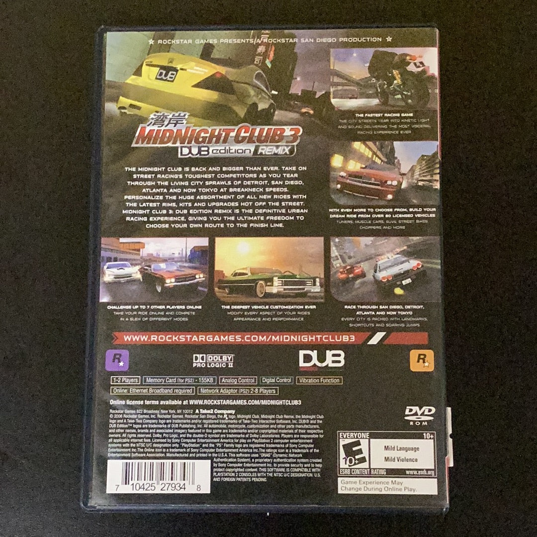 Midnight Club 3 DUB Edition Remix - PS2 Game - Used