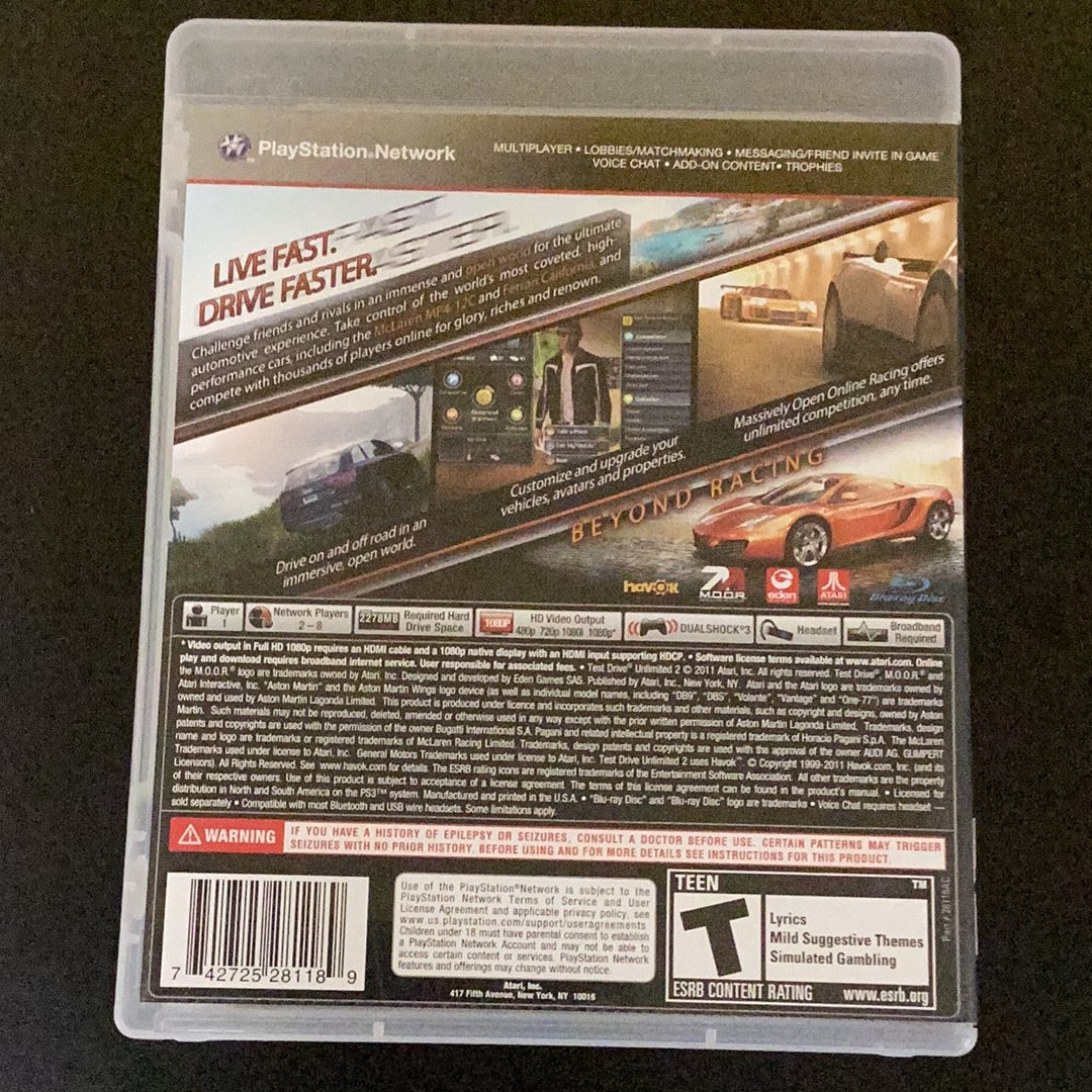 TDU2 Test Drive Unlimited 2 - PS3 Game - Used