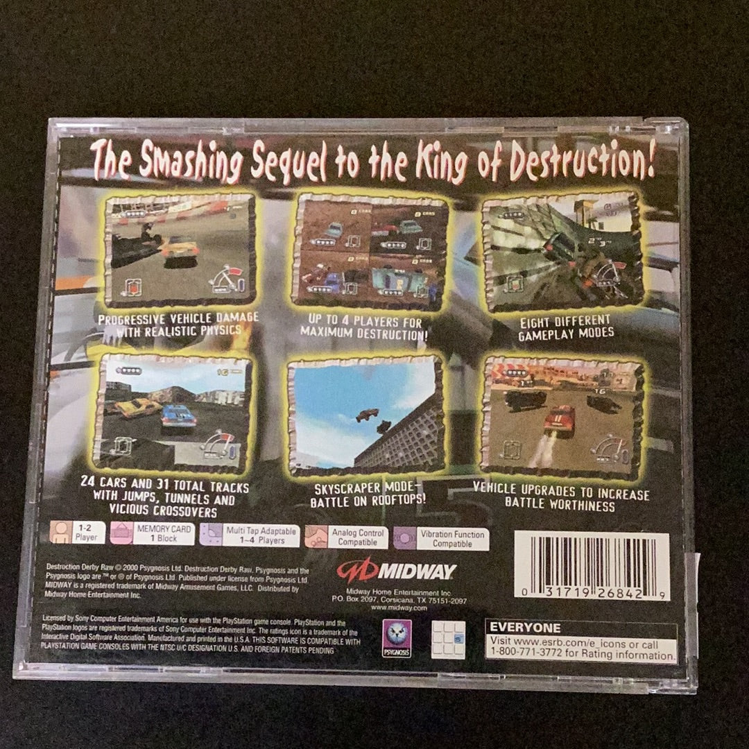 Destruction Derby Raw - Ps1 game - Used