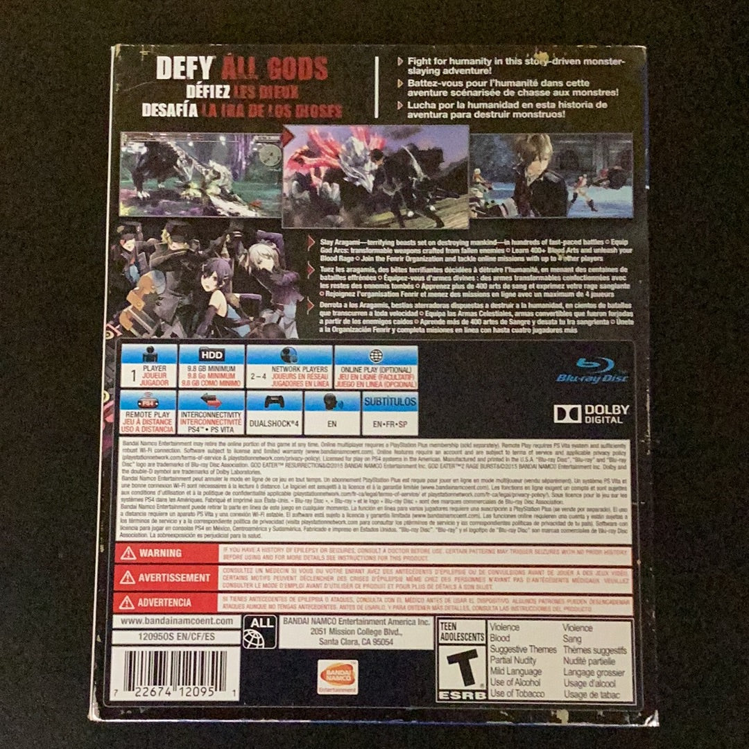God Eater 2 Rage Burst - PS4 Game - Used