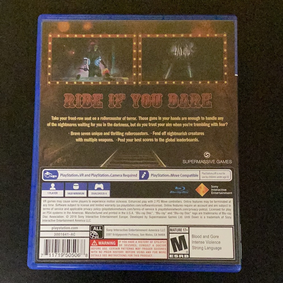 Until Dawn Rush of Blood - PS4 Game - Used