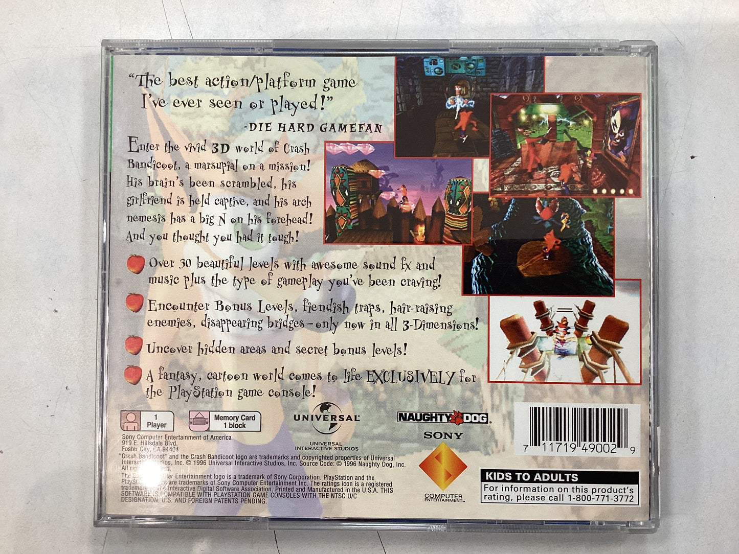 Crash Bandicoot (Greatest Hits) - PS1- Used