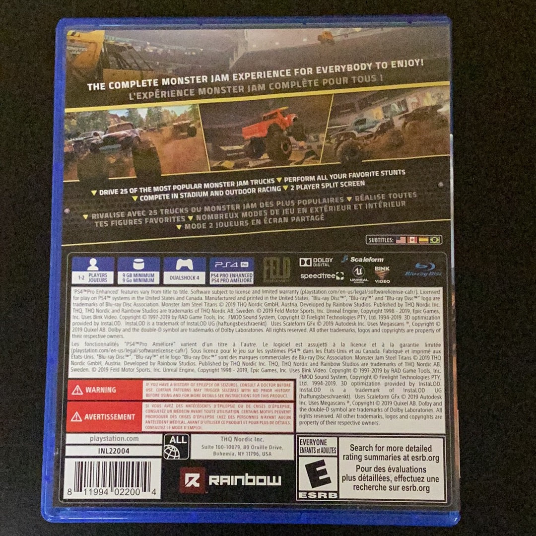 Monster Jam Steel Titans - PS4 Game - Used