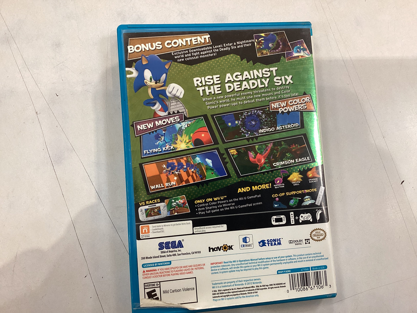 Sonic Lost World -Wii U- Used