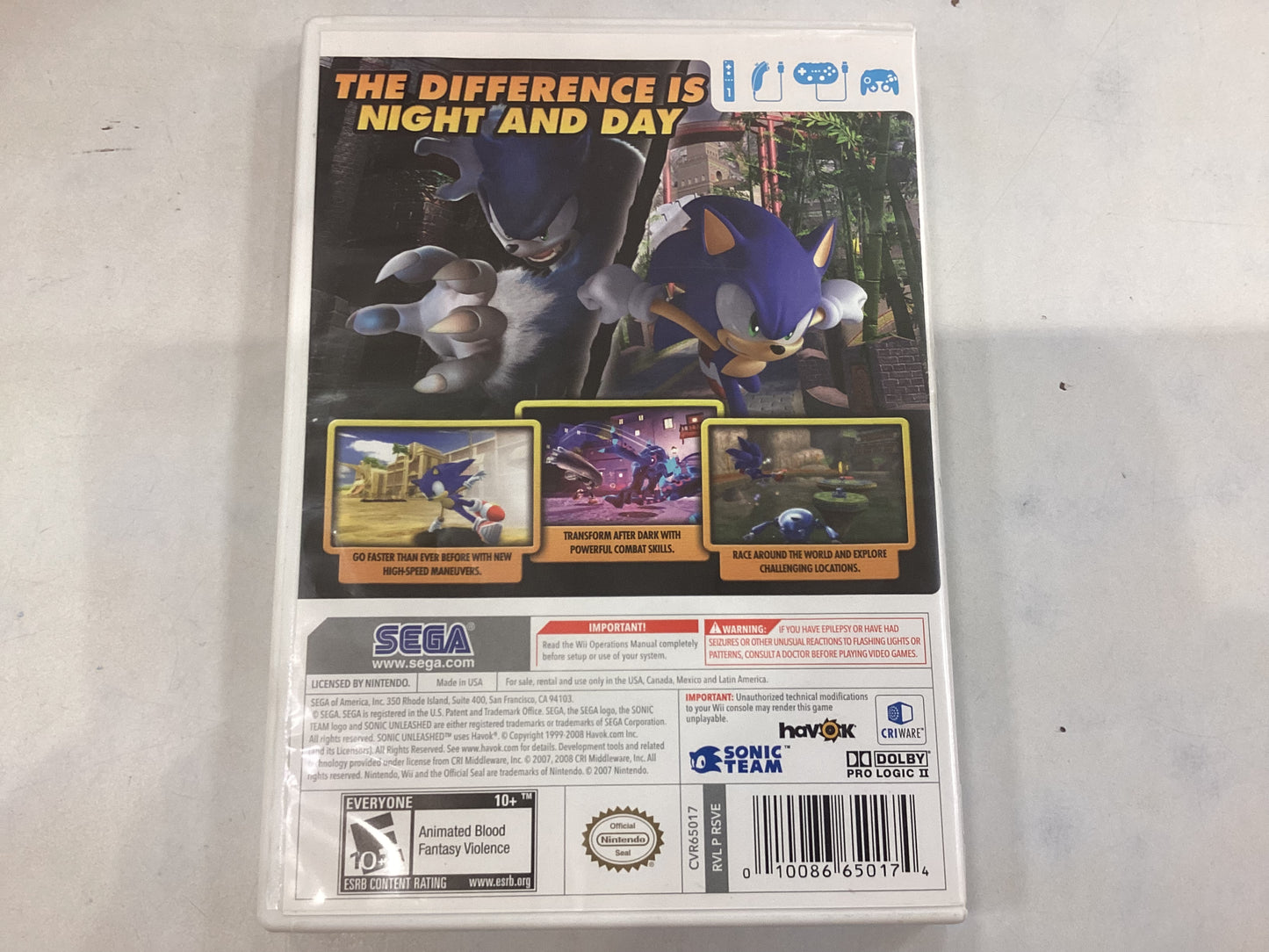 Sonic Unleashed -Wii- Used