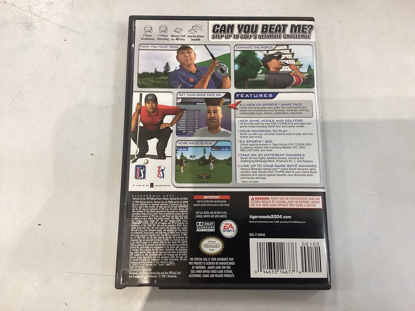 Tiger Woods PGA Tour 2004 -GAMECUBE- Used