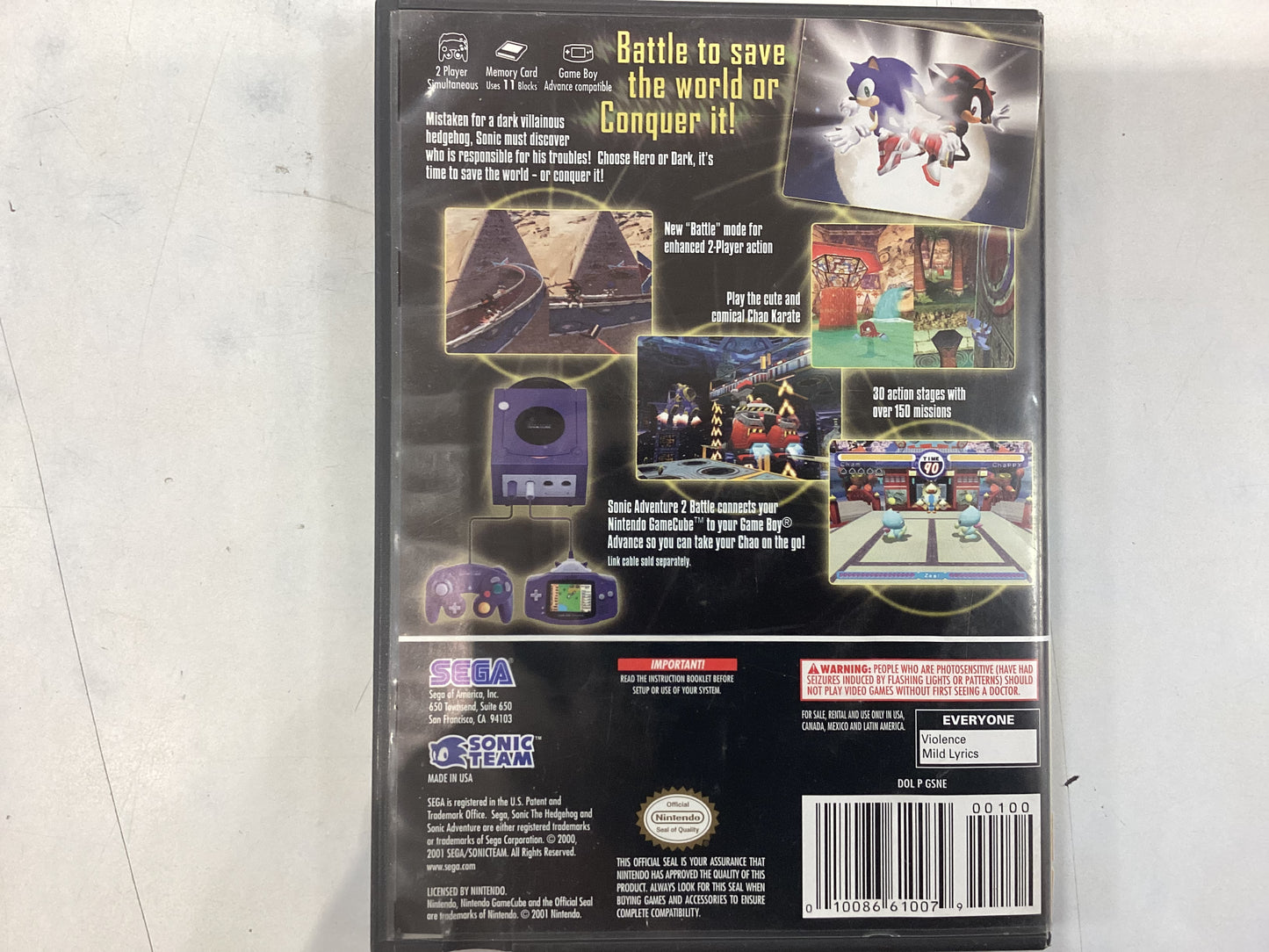 Sonic Adventure 2 Battle -GAMECUBE- Used