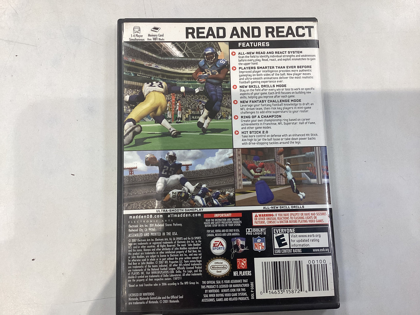 Madden 08 -GAMECUBE- Used