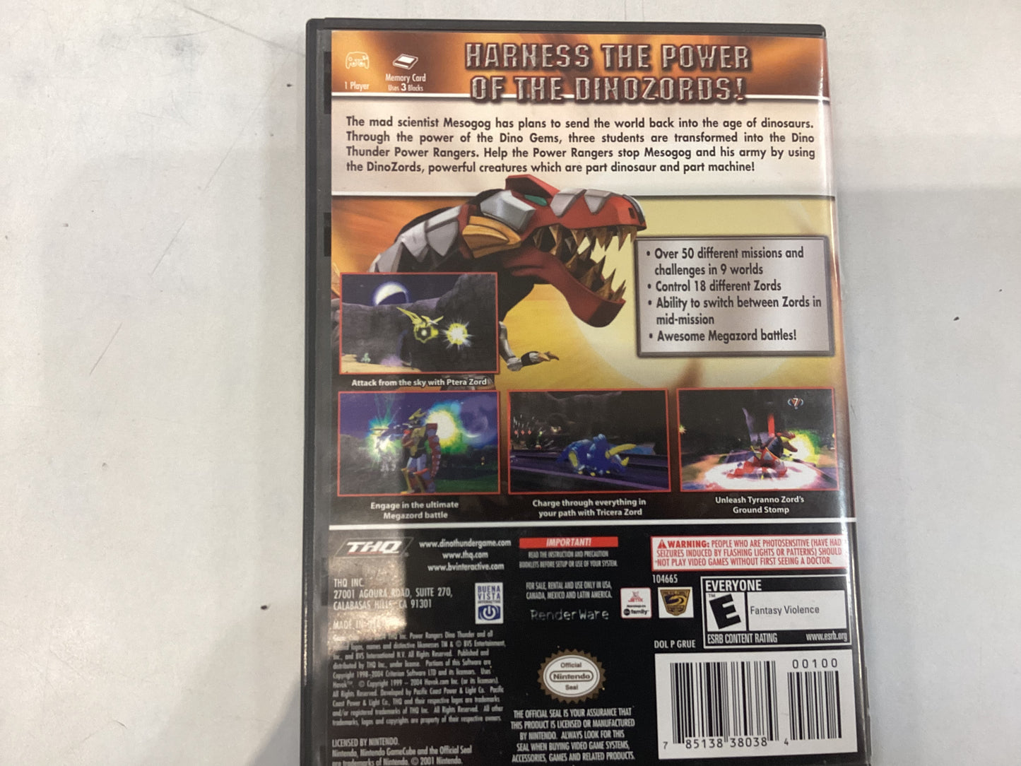 Power Rangers; Dino Thunder -GAMECUBE- Used