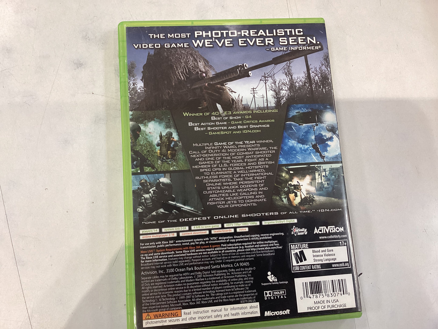 Call of Duty 4 Modern Warfare -XB360- Used