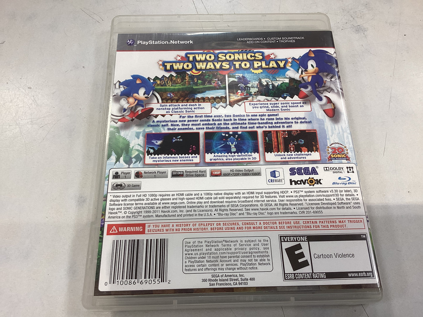 Sonic Generations -PS3- Used