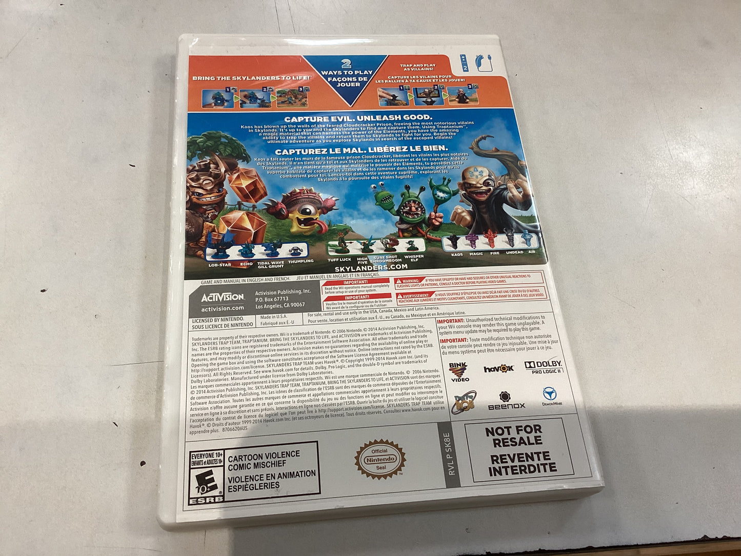 Skylanders Trap Team -Wii- Used