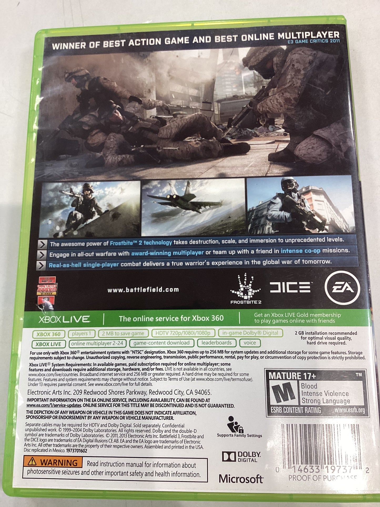 Battlefield 3 -XB360- Used