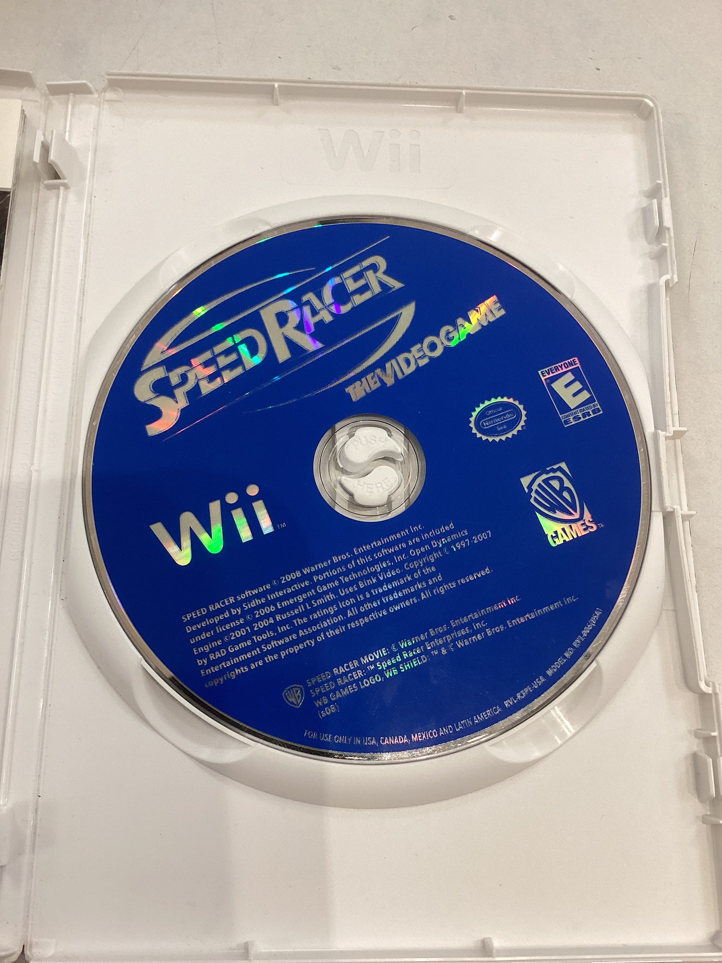 Speed Racer The Video Game -Wii- Used