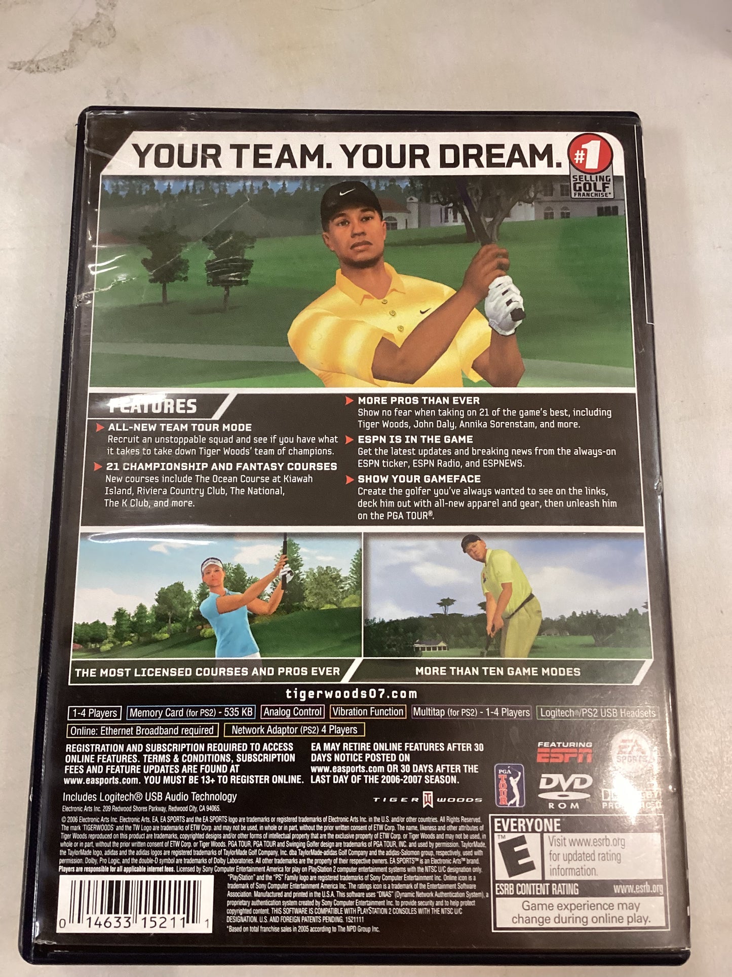 Tiger Woods PGA Tour 07 -PS2- Used