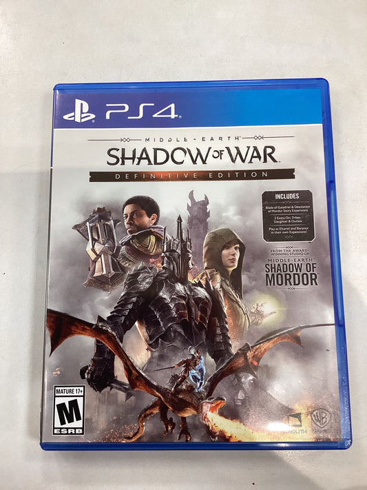 Middle Earth Shadow of War (Definitive Edition) -PS4- Used