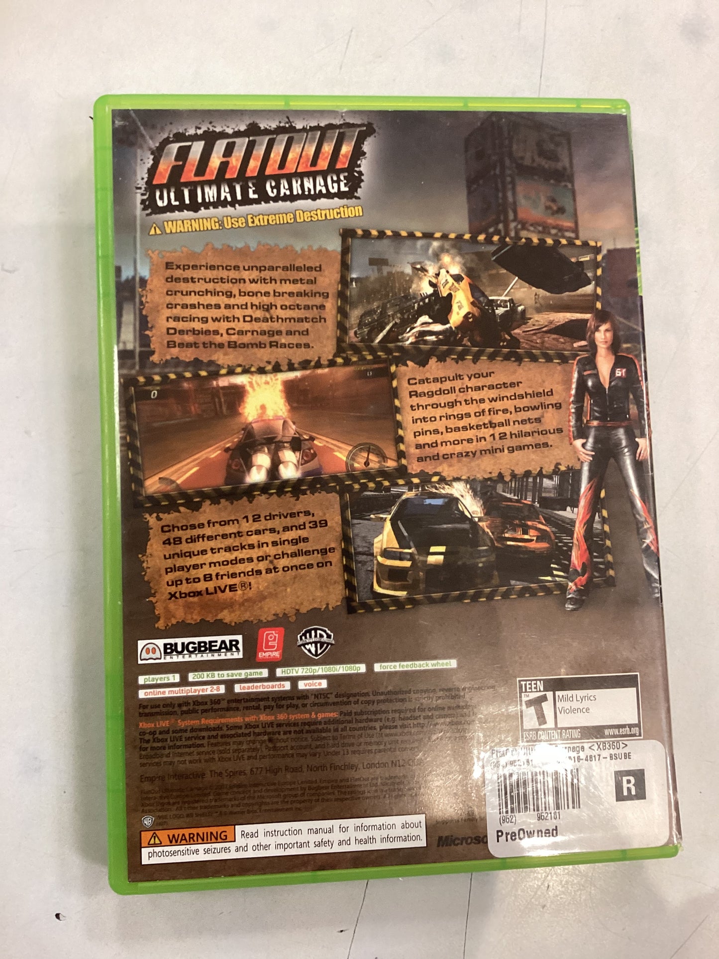 Flatout Ultimate Carnage -XB360- Used