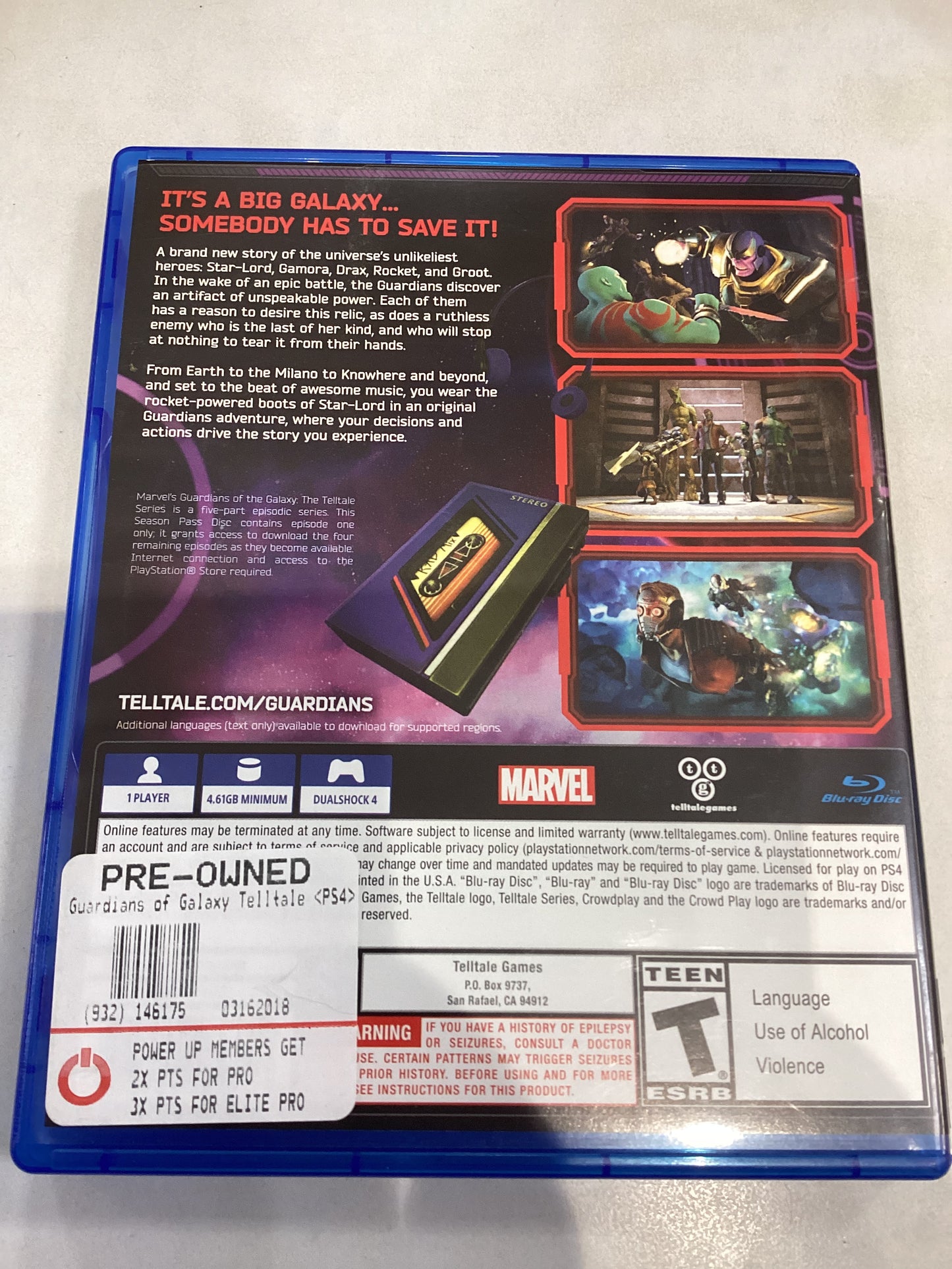 Guardians of The Galaxy; The Telltale Series -PS4- Used