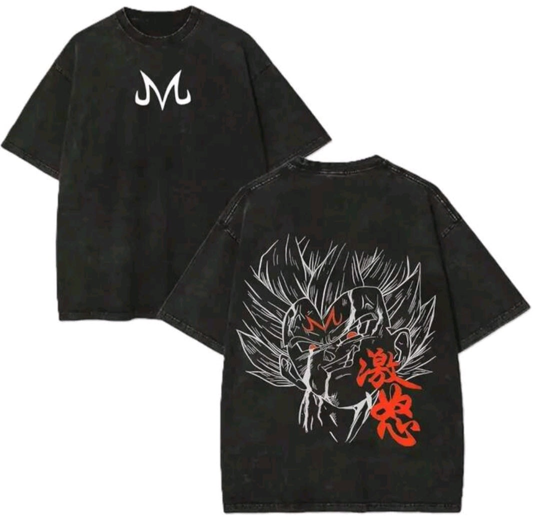 DBZ Majin Vegeta Tshirt - Black - Clothing