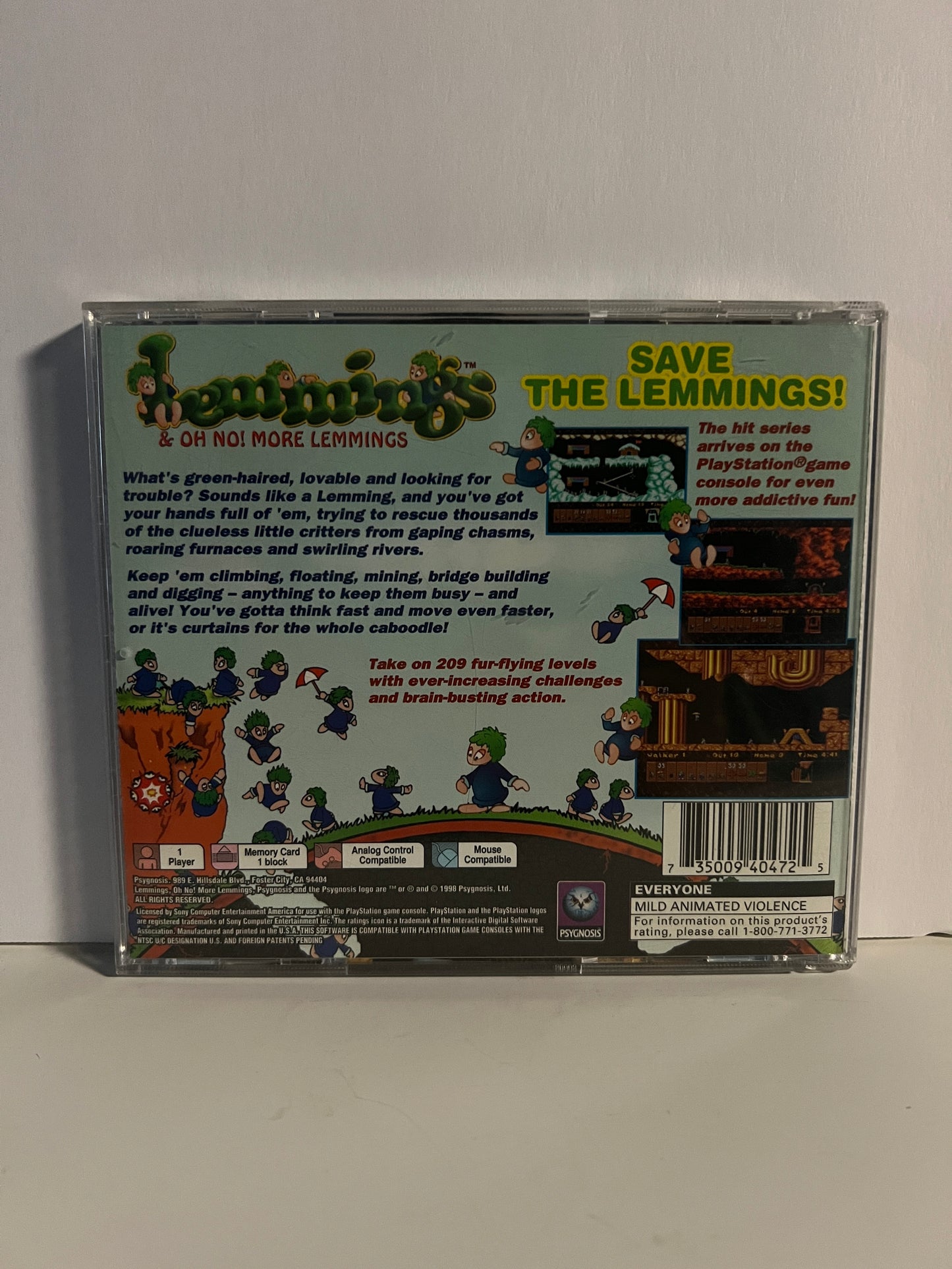 Lemmings & Oh No! More Lemmings - PS1 Game - Used