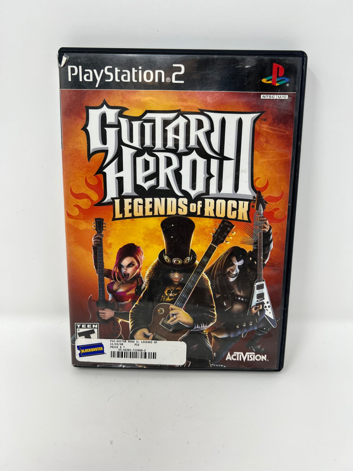 Guitar Hero III Legends of Rock (Blockbuster Sticker) - PS2 Game - Used