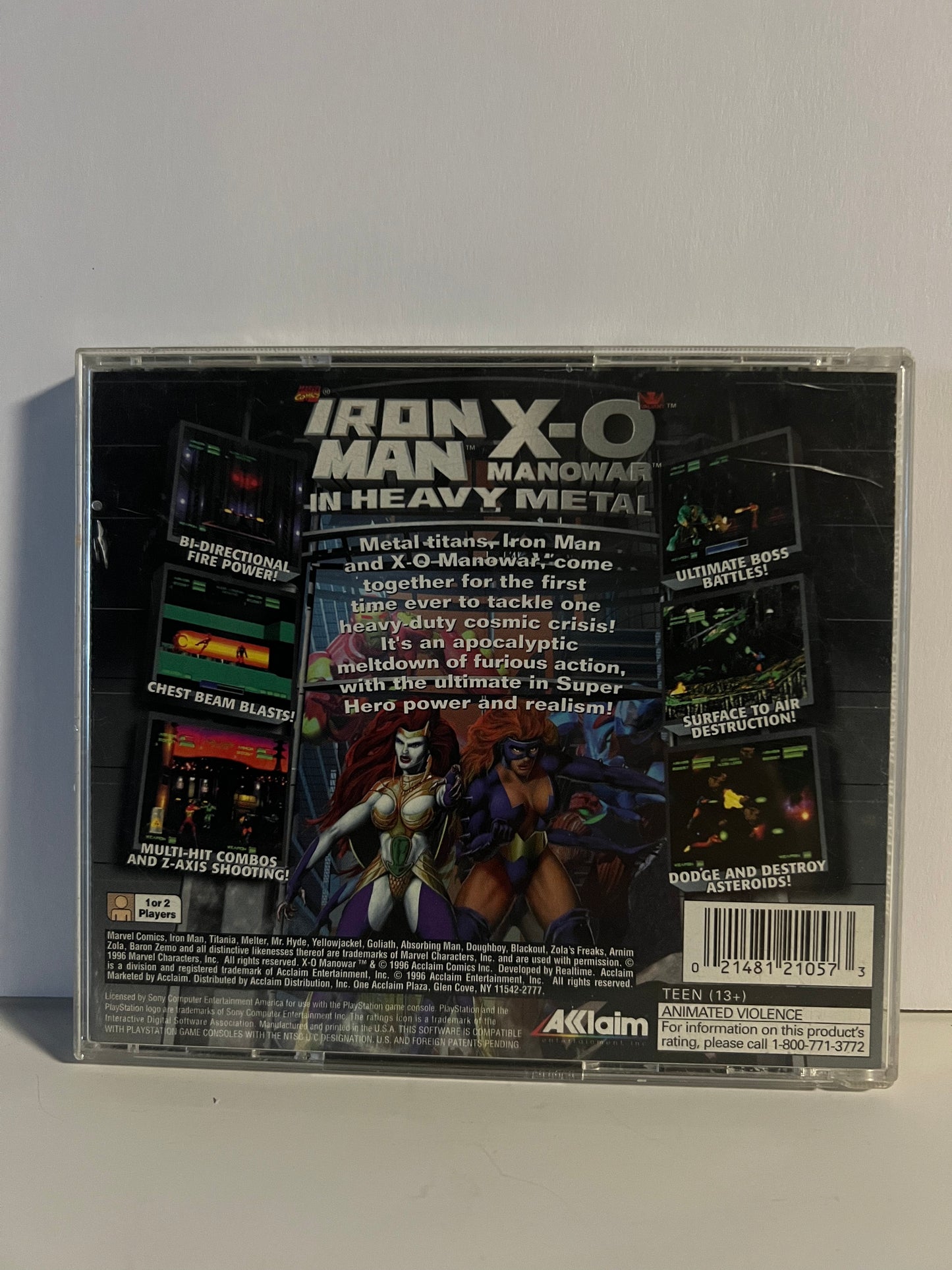 Iron Man X-O Manowar In Heavy Metal - PS1 - Used